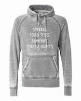 SMORES ROAD TRIPS BONFIRES STARRY NIGHTS SOFTSTYLE VINTAGE HOODIE