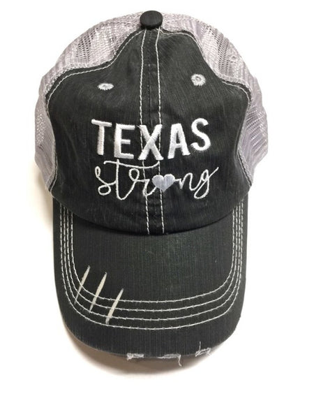 TEXAS STRONG EMBROIDERED TRUCKER HAT