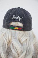 Thankful Patch Embroidered Black Trucker Hat