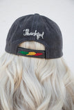 Thankful Patch Embroidered Black Trucker Hat