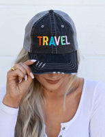 TRAVEL EMBROIDERED TRUCKER HAT