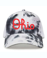 TYE DYE OHIO SCRIPT EMBROIDERED HAT