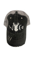 WIFE DEER HEAD EMBROIDERED TRUCKER