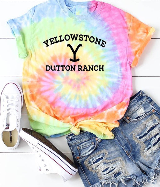 YELLOWSTONE DUTTON RANCH SHERBET TIE DYE TEE